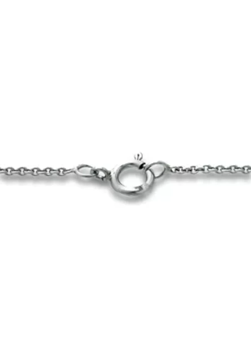 Lab Created 1.8 ct. Amethyst and White Topaz Heart Necklace on 18 inch chain, Sterling Silver