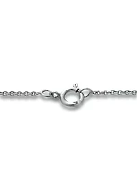 Lab Created 1.8 ct. Amethyst and White Topaz Heart Necklace on 18 inch chain, Sterling Silver
