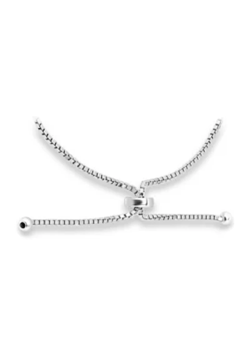4-4.5 mm Freshwater Pearl and Silver Bead Bolo Bracelet in Sterling Silver