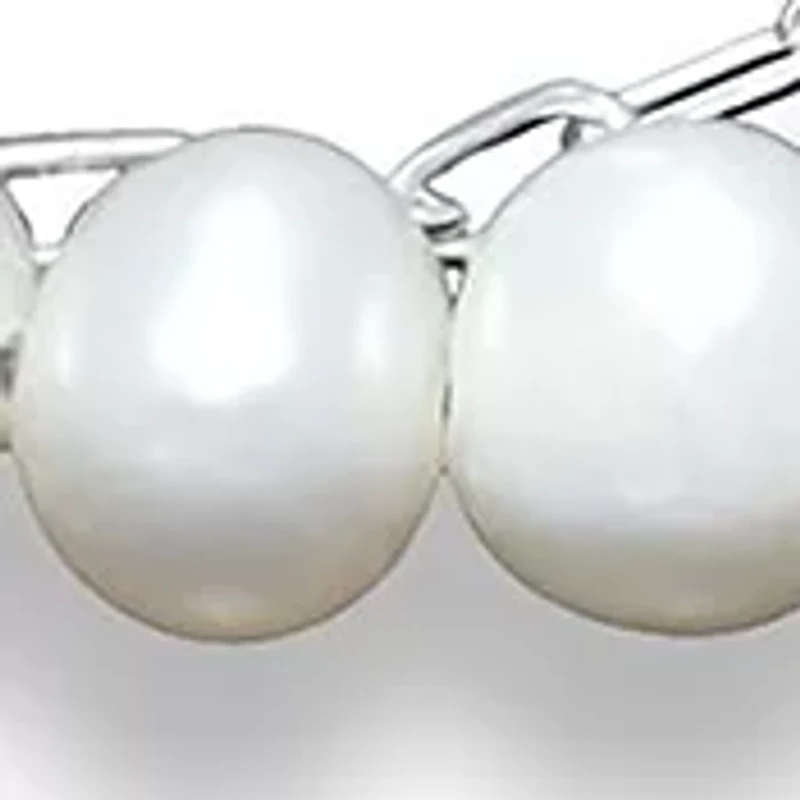 Fresh Water Pearl Paper Clip Chain Layered Bracelet, Sterling Silver