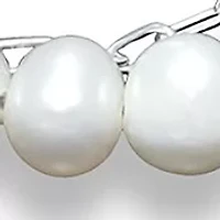 Fresh Water Pearl Paper Clip Chain Layered Bracelet, Sterling Silver