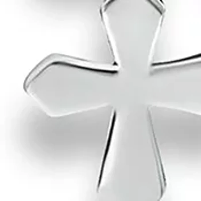 Fresh Water Pearl and Silver Bead Strand Stretch Bracelet with Cross Charm, Sterling Silver
