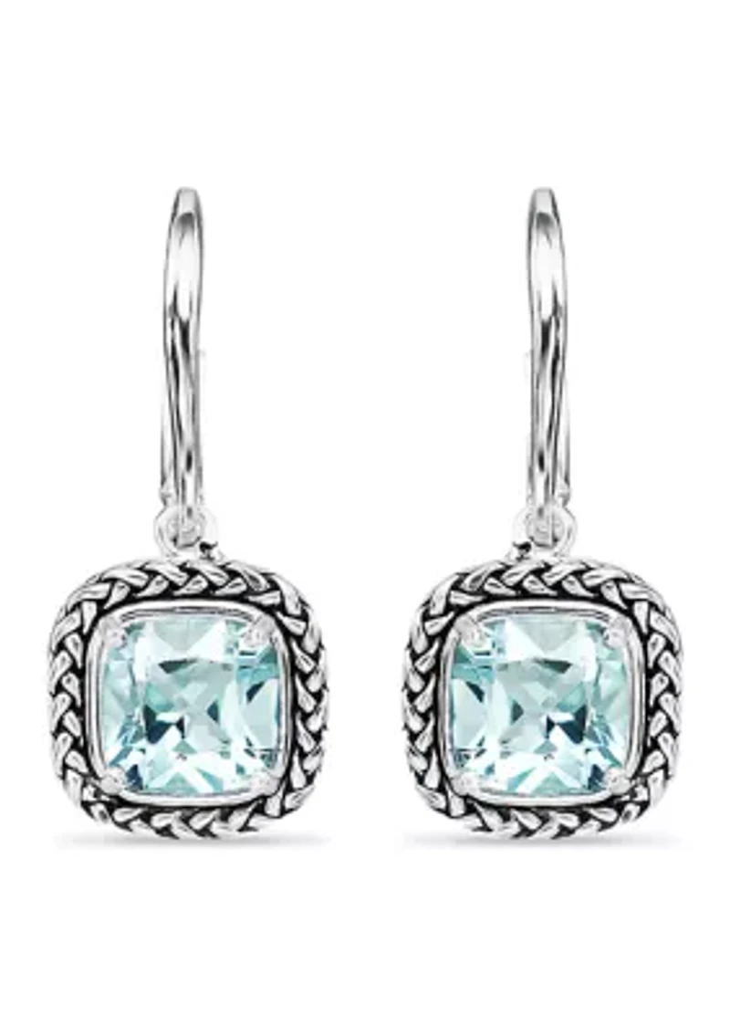3.5 ct. t.w. Blue Topaz Drop Earrings, Sterling Silver