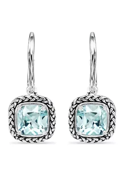 3.5 ct. t.w. Blue Topaz Drop Earrings, Sterling Silver