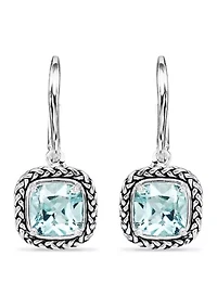 3.5 ct. t.w. Blue Topaz Drop Earrings, Sterling Silver