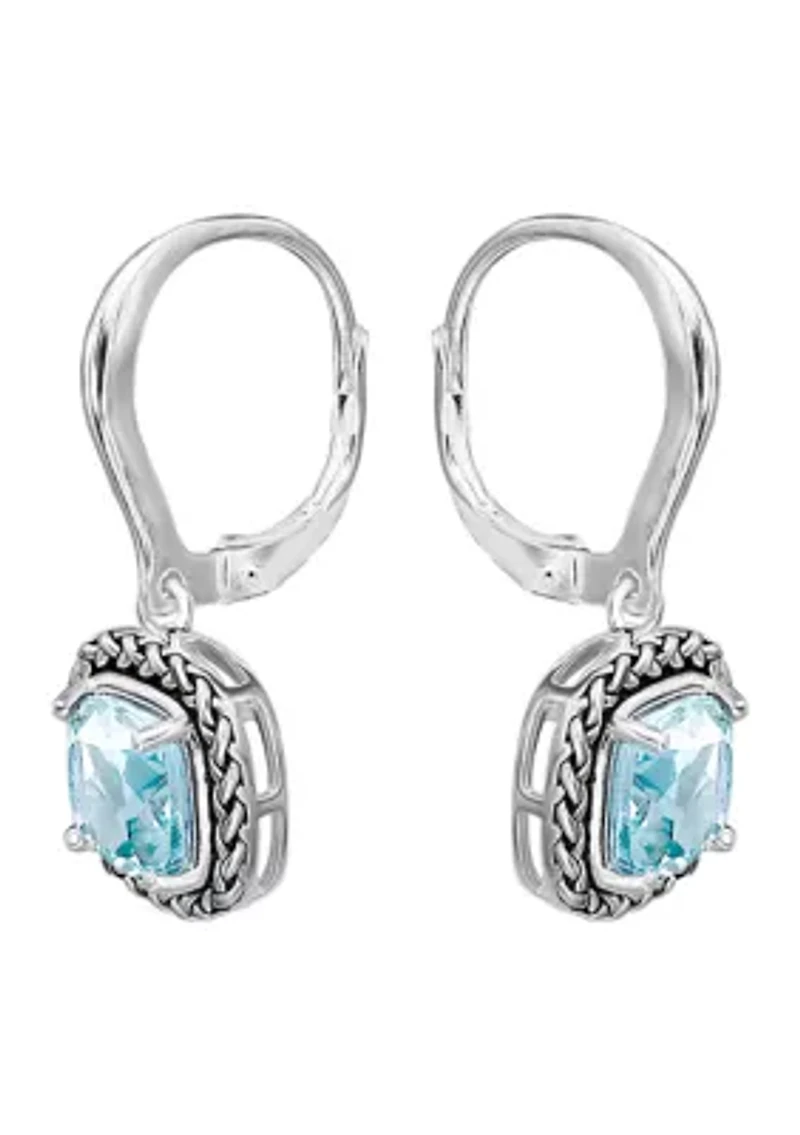 3.5 ct. t.w. Blue Topaz Drop Earrings, Sterling Silver