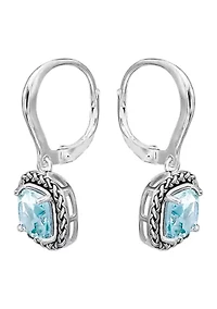 3.5 ct. t.w. Blue Topaz Drop Earrings, Sterling Silver