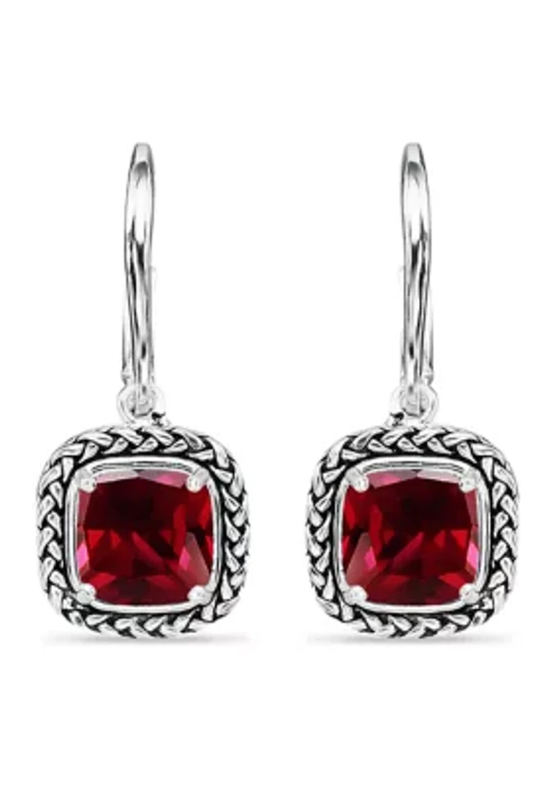 3.2 ct. t.w. Garnet Drop Earrings, Sterling Silver