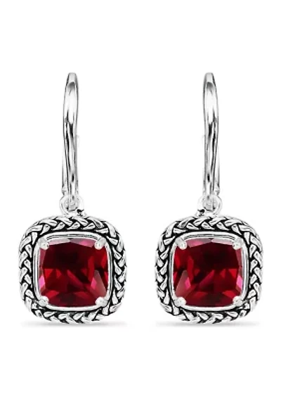 3.2 ct. t.w. Garnet Drop Earrings, Sterling Silver