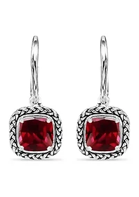 3.2 ct. t.w. Garnet Drop Earrings, Sterling Silver