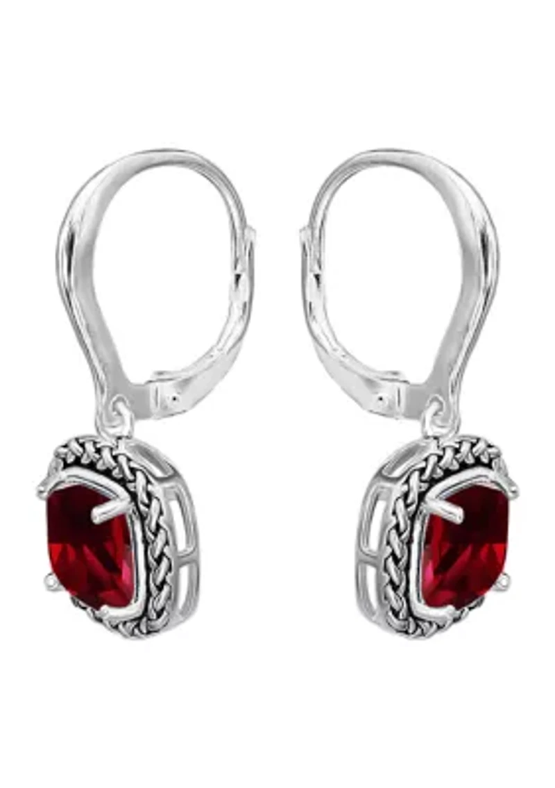 3.2 ct. t.w. Garnet Drop Earrings, Sterling Silver