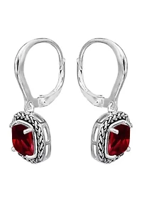 3.2 ct. t.w. Garnet Drop Earrings, Sterling Silver