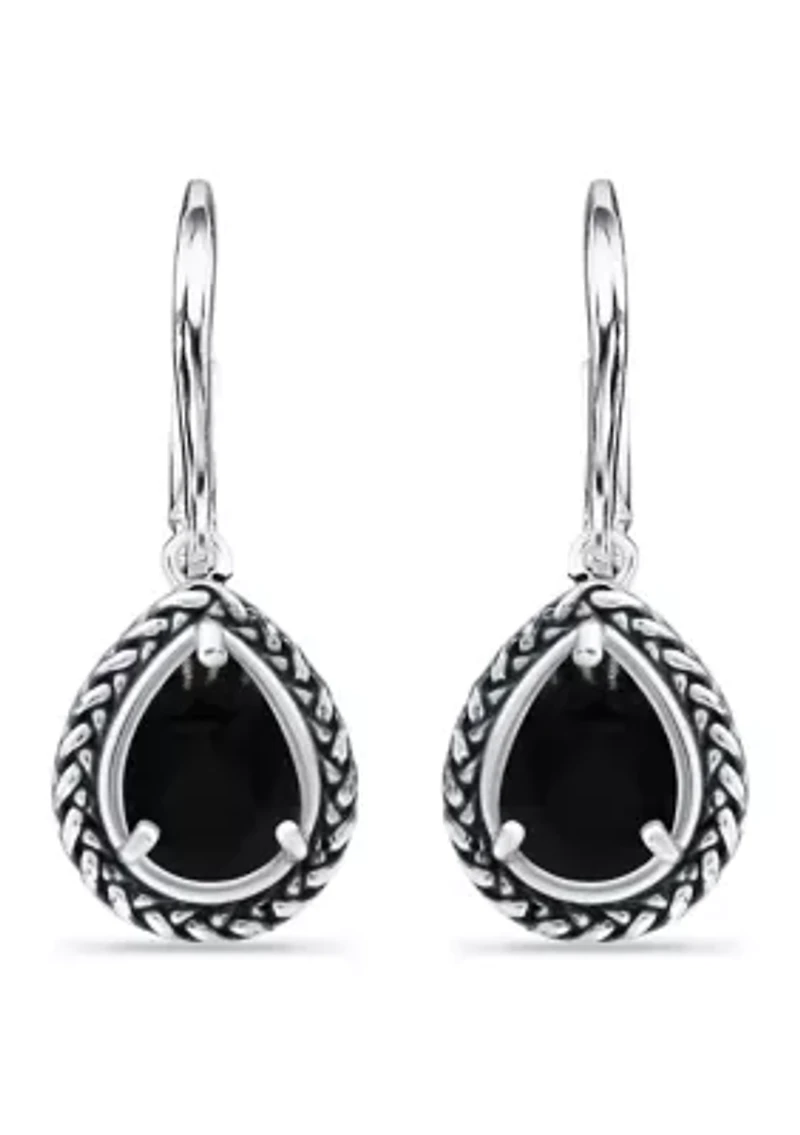 2.5 ct. t.w. Onyx Drop Earrings, Sterling Silver