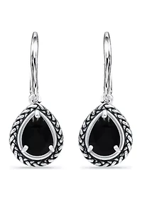 2.5 ct. t.w. Onyx Drop Earrings, Sterling Silver