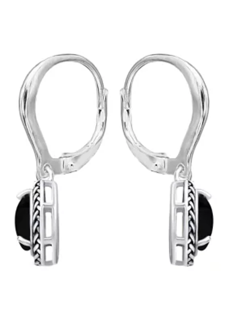 2.5 ct. t.w. Onyx Drop Earrings, Sterling Silver