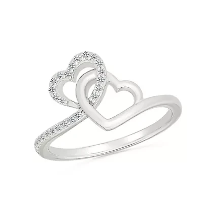 Diamond Double Heart Ring