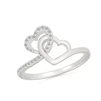 Diamond Double Heart Ring