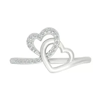 Diamond Double Heart Ring
