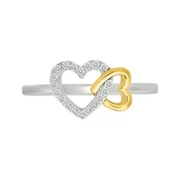 Diamond Double Heart Ring