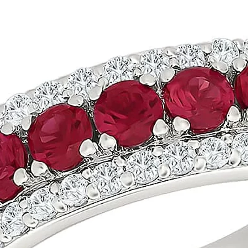 Lab Created Ruby and White Sapphire Fashion Ring