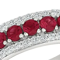 Lab Created Ruby and White Sapphire Fashion Ring