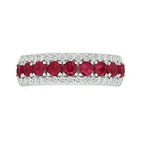 Lab Created Ruby and White Sapphire Fashion Ring