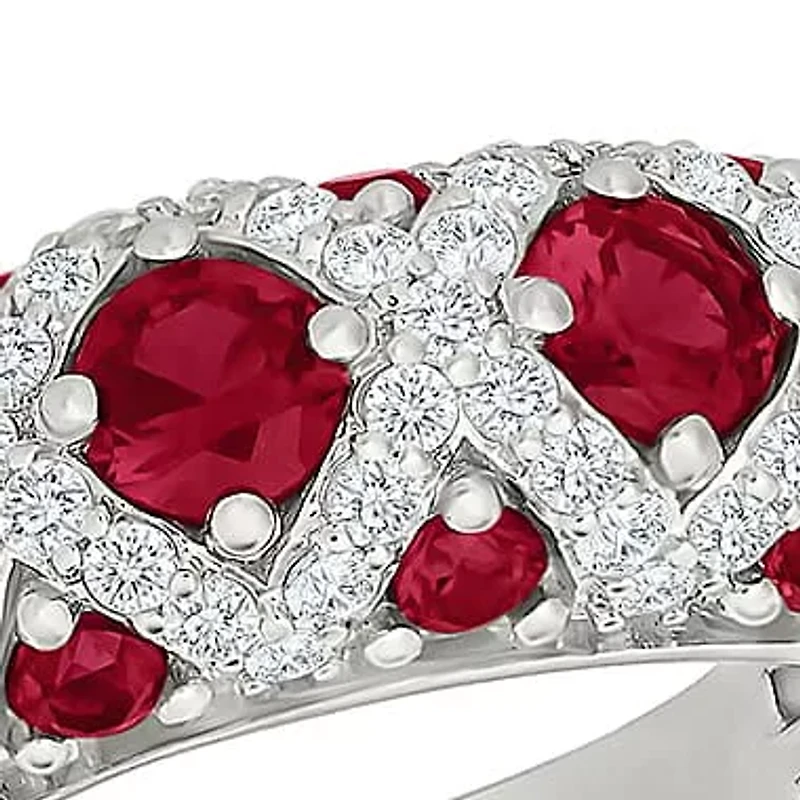 Lab Created Ruby and White Sapphire Fashion Ring