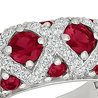 Lab Created Ruby and White Sapphire Fashion Ring