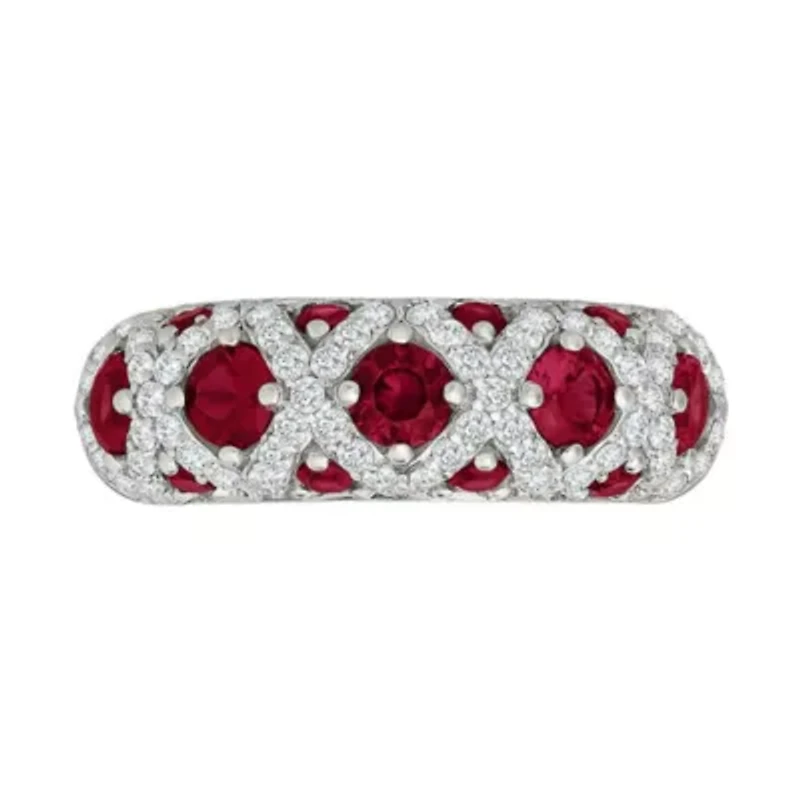 Lab Created Ruby and White Sapphire Fashion Ring