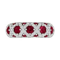 Lab Created Ruby and White Sapphire Fashion Ring