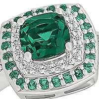 Lab Created Emerald and White Sapphire Fashion Ring
