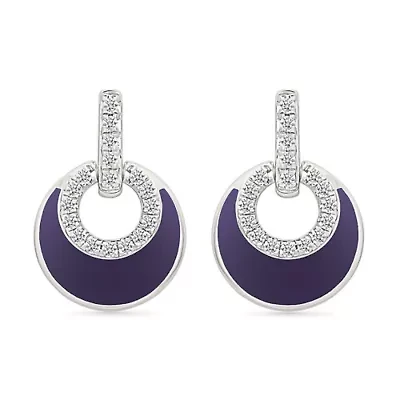 Diamond Circle Dangle Earring