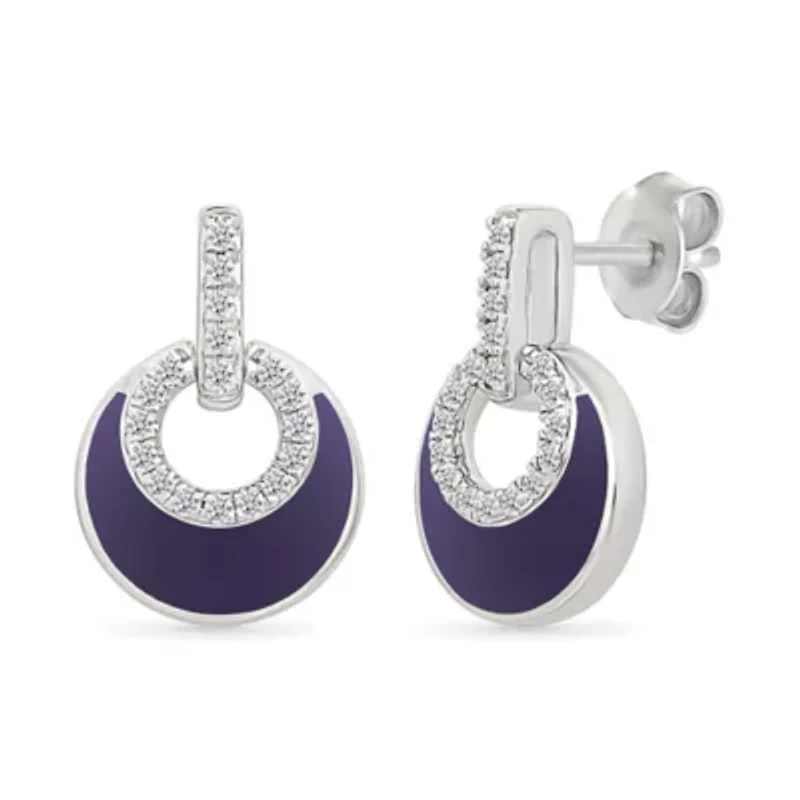 Diamond Circle Dangle Earring