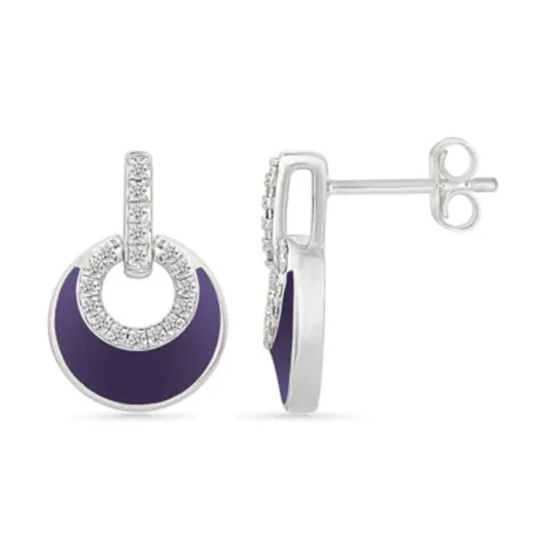Diamond Circle Dangle Earring