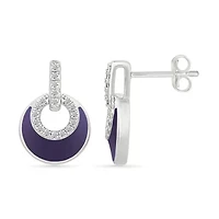 Diamond Circle Dangle Earring