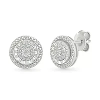Diamond Fashion Halo Circle Stud Earring