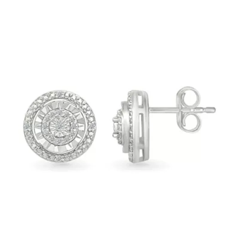 Diamond Fashion Halo Circle Stud Earring