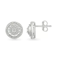Diamond Fashion Halo Circle Stud Earring