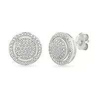 Diamond Fancy Halo Circle Earring