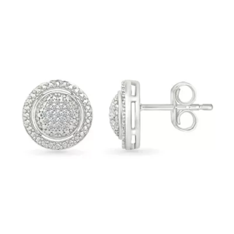 Diamond Fancy Halo Circle Earring