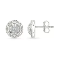 Diamond Fancy Halo Circle Earring