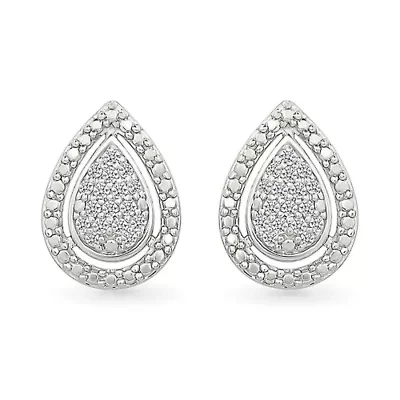 Diamond Tear Drop Stud Earring