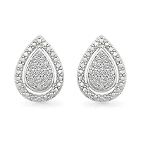 Diamond Tear Drop Stud Earring