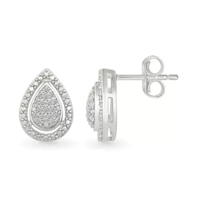 Diamond Tear Drop Stud Earring