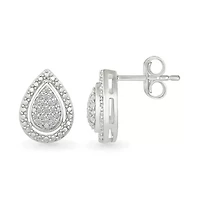Diamond Tear Drop Stud Earring