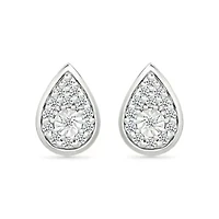 Diamond Tear Drop Stud Earring