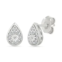 Diamond Tear Drop Stud Earring