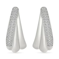 Diamond "J" Shape Earring
