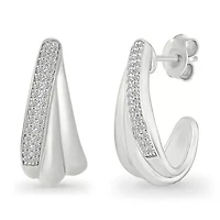Diamond "J" Shape Earring