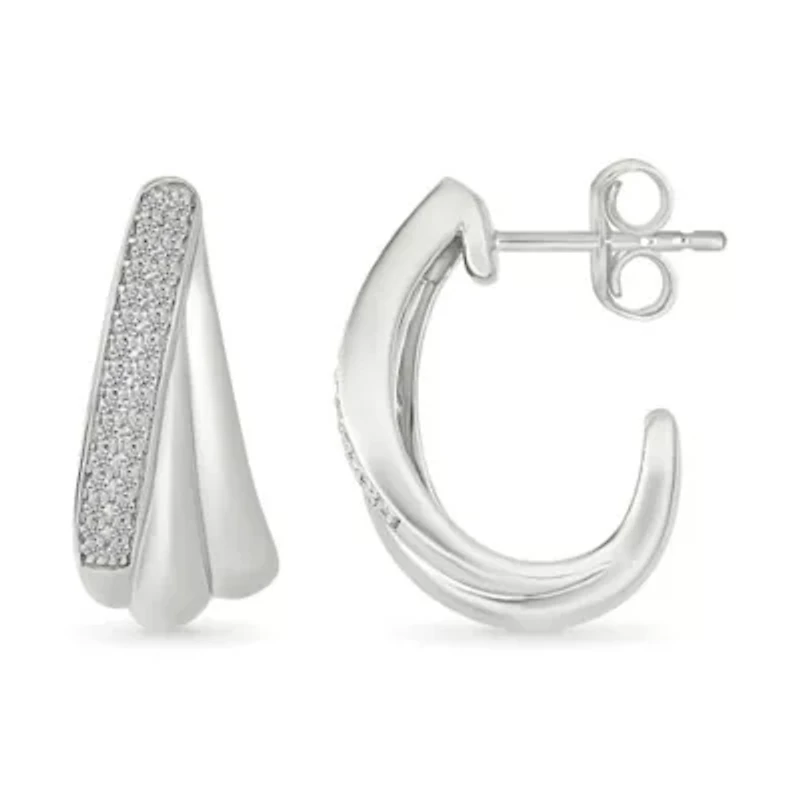 Diamond "J" Shape Earring
